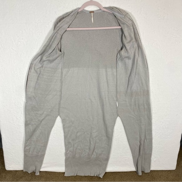 Free People Gray Maxi Cardigan with Side Slit - Picture 4 of 8